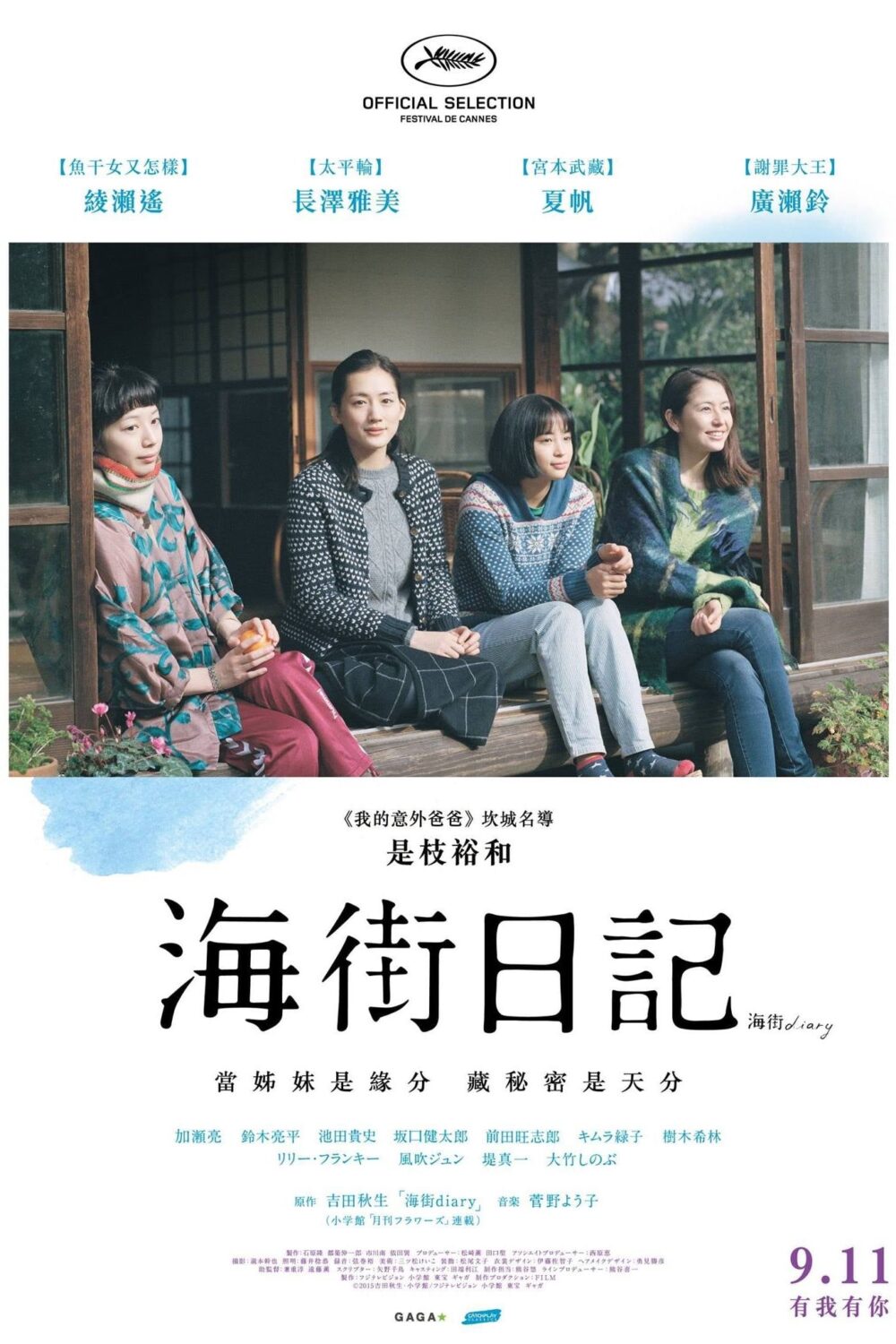 看完《海街日记》，跟朋友在影院门口站了很久